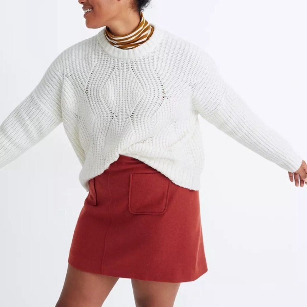 Nwt Madewell Everett Rib Play Ribbed Cable Knit Sweater Pullover 2X